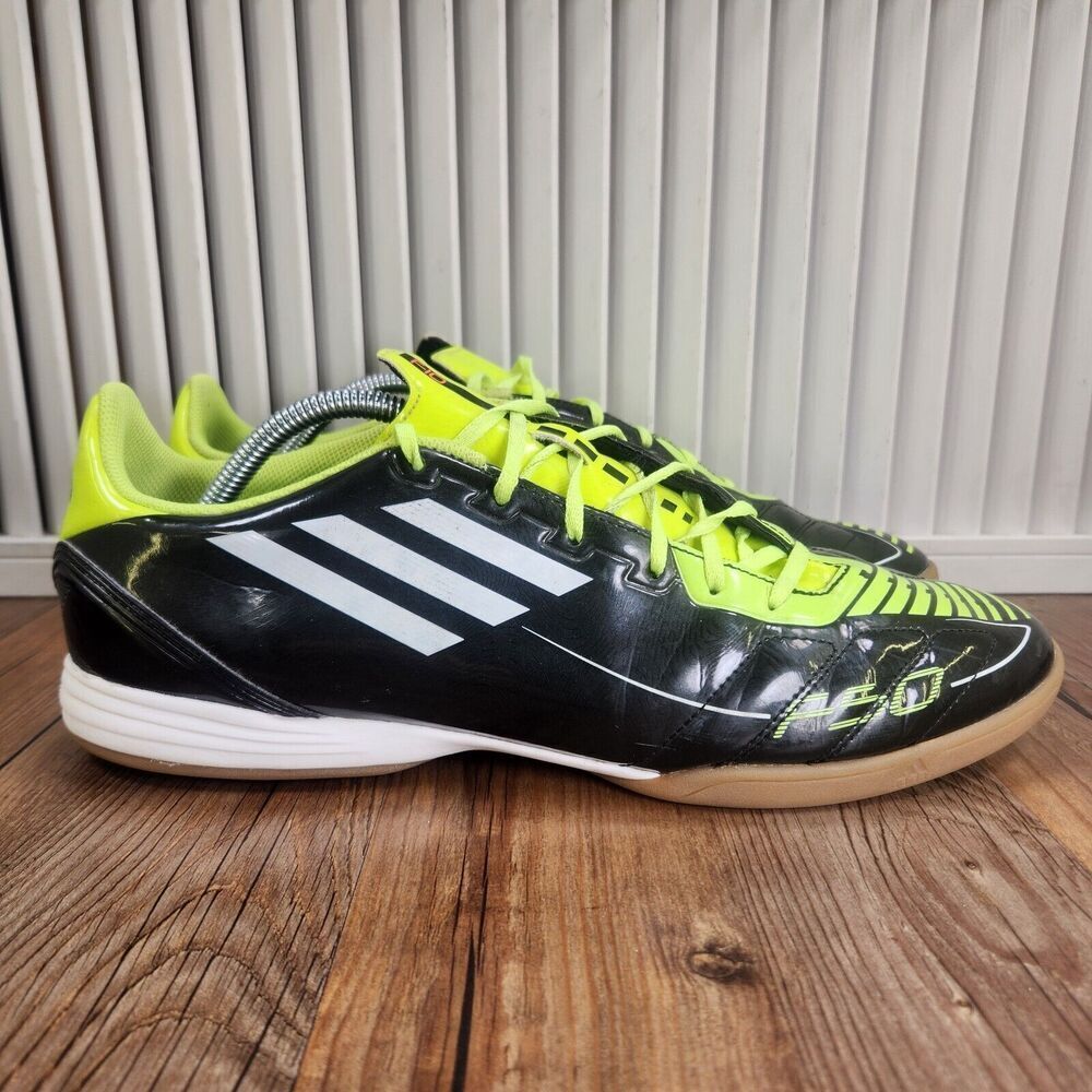 Adidas F50 Adizero TRX Mens Sz 12 Black Green Indoor Soccer Boots Shoes U41856